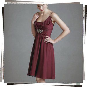 NWOT: Ruffled & Swingy A-Line Dress w Metal Chain Straps (4) by Quilaree